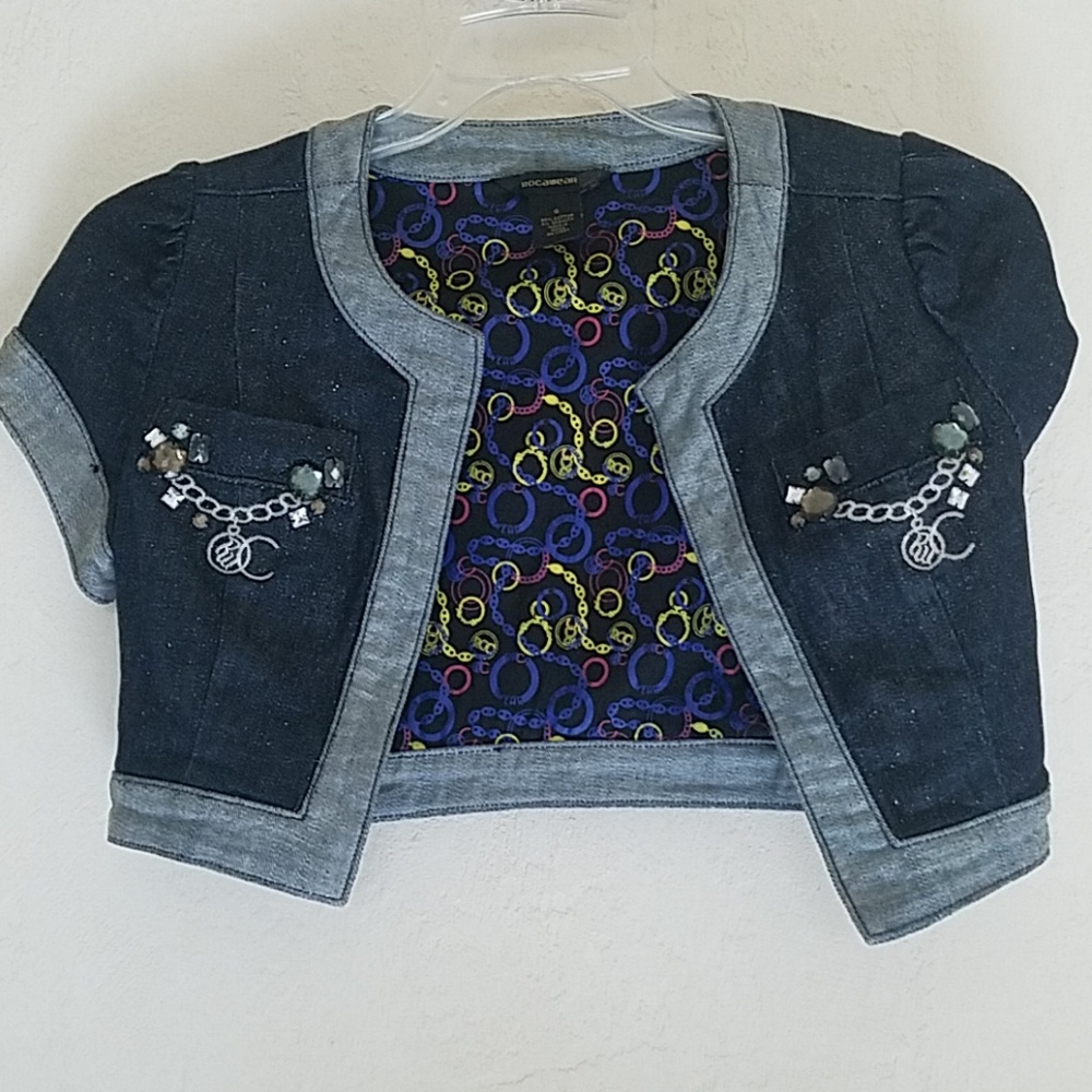 Dark Blue Rocawear Jeans Cropped Jacket
